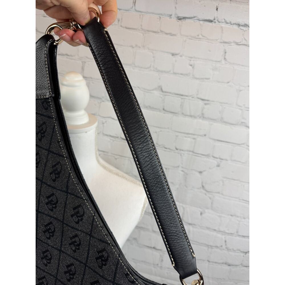 Designer-Inspired Black Patterned Hobo Bag - Picture 4 of 12